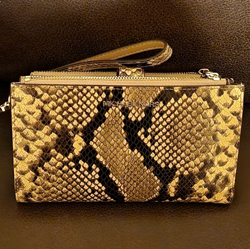 Michael Kors Jet Set Snake Print Wristlet